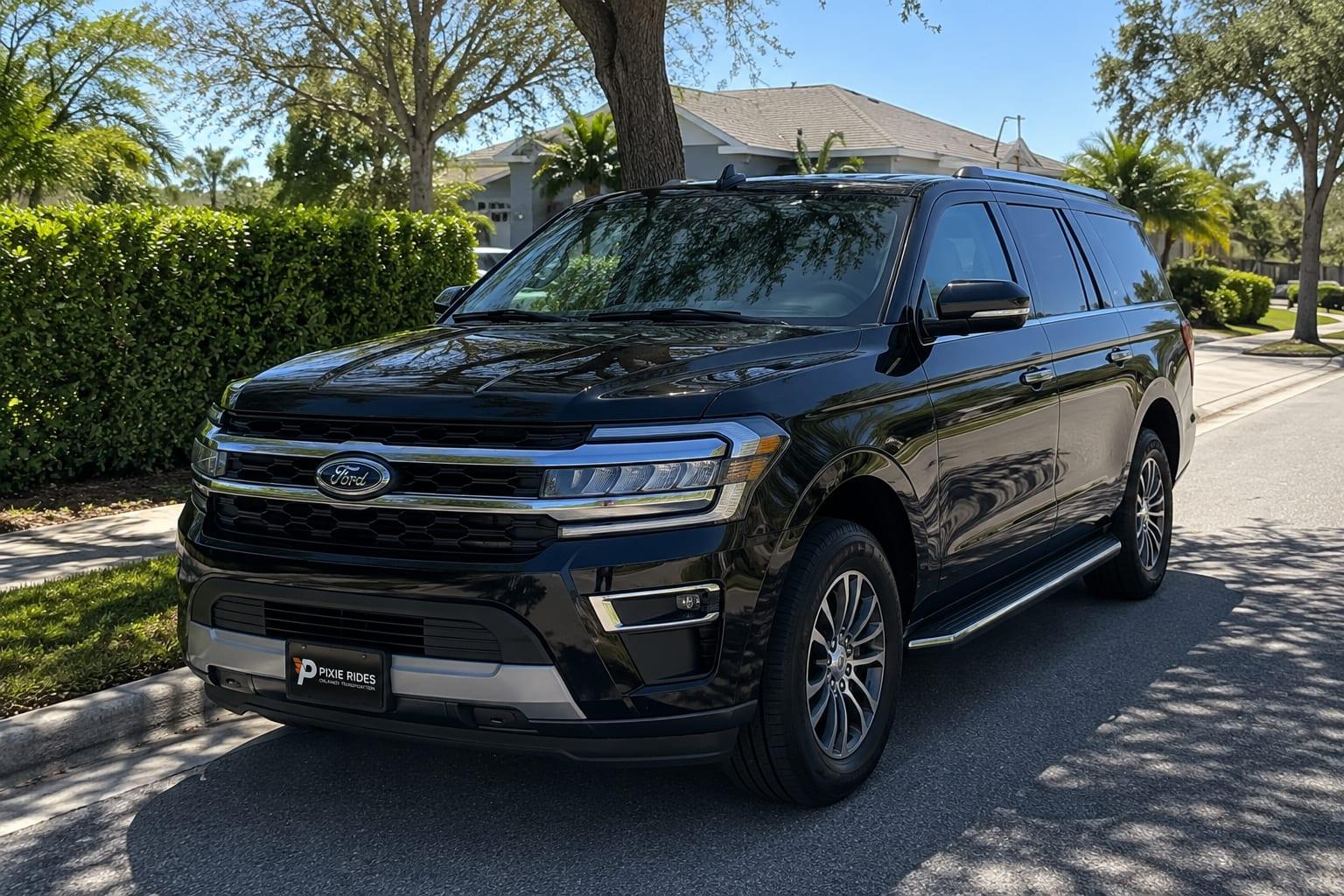 Pixie Rides black Ford Expedition SUV